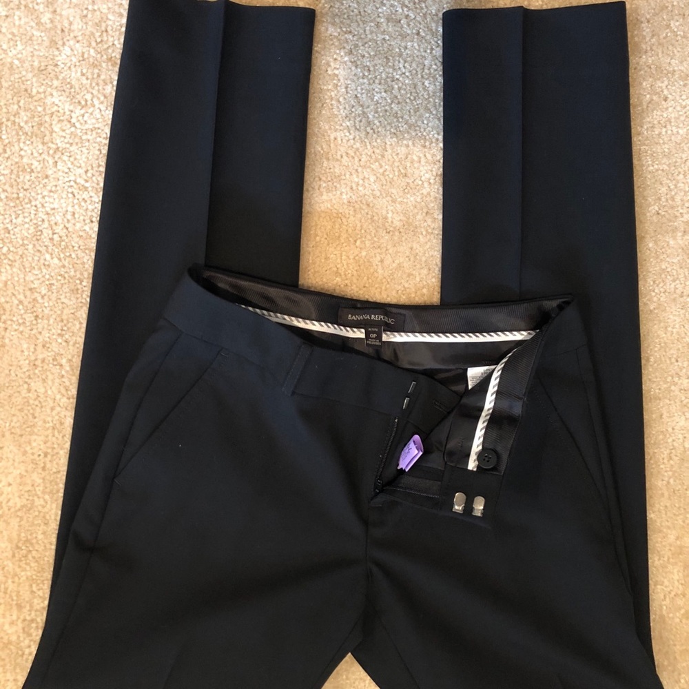 Black slim legged Banana Republic wool pants